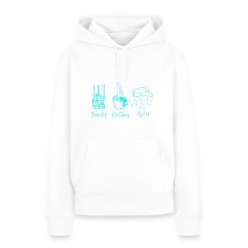 Poète Poésie Poète Poésie I Don - Sweat à capuche Premium bio Femme - blanc - Devant - Julia (174cm)
