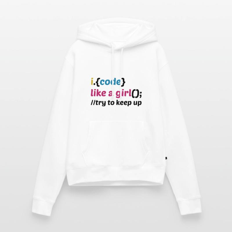 Code Like A Girl Coder Programmer Software Develop Frauen Premium Bio Hoodie