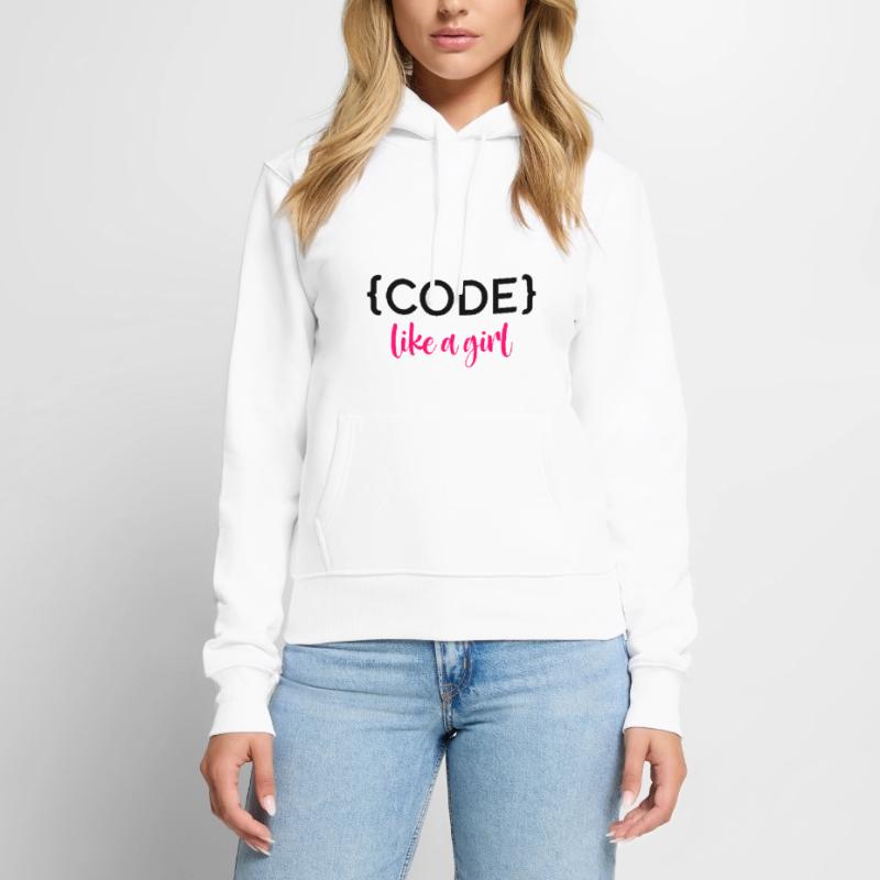 Code Like A Girl Programming Coder Computer Geek D Frauen Premium Bio Hoodie