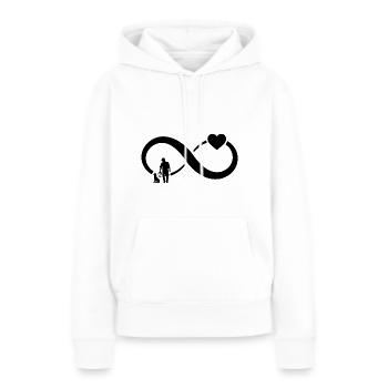 Infinity Heart et Chien 1 - - Sweat à capuche Premium bio Femme - blanc - Devant - Julia (174cm)