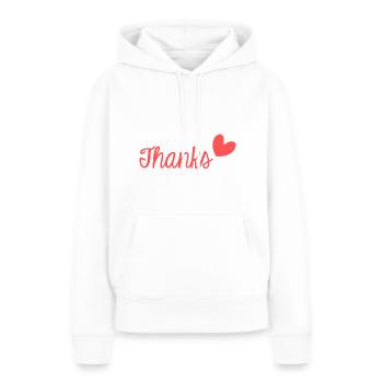 VIELEN DANK. DANKE. VIELEN DANK. JAHRESTAG. GEBURT. - Frauen Premium Bio Hoodie - Weiß - Vorne - Julia (174cm)