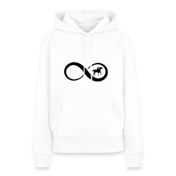 Infini et Cheval 1 - - Sweat à capuche Premium bio Femme - blanc - Devant - Julia (174cm)