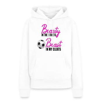 Fussball Maedchen Fußball Spruch - Frauen Premium Bio Hoodie - Weiß - Vorne - Julia (174cm)