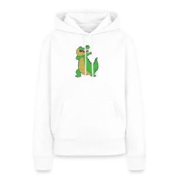 crocodile - Sweat à capuche Premium bio Femme - blanc - Devant - Julia (174cm)