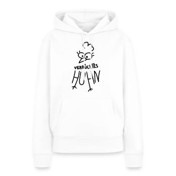 Huhn, verrücktes Huhn, Hühner, lustiges Bild - Frauen Premium Bio Hoodie - Weiß - Vorne - Julia (174cm)