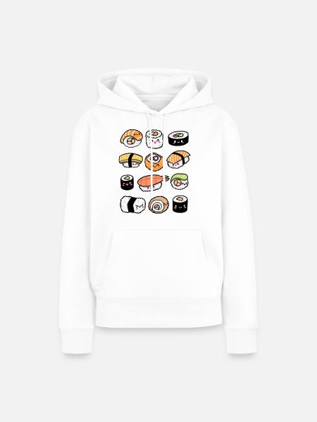 Kawaii Sushi - Frauen Premium Bio Hoodie - Weiß