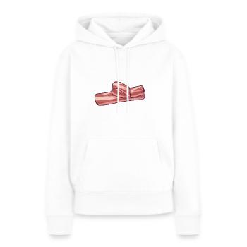 Tranches de bacon - Sweat à capuche Premium bio Femme - blanc - Devant - Julia (174cm)