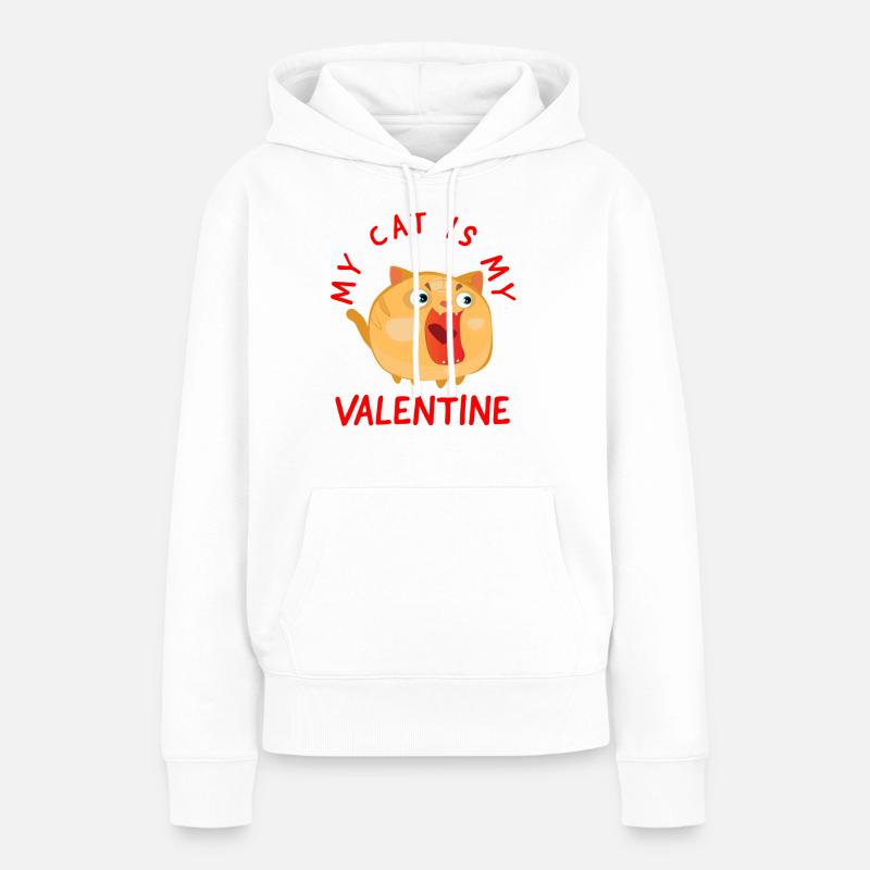 Saint-Valentin, Saint-Valentin, Saint-Valentin - Sweat à capuche Premium bio Femme - blanc