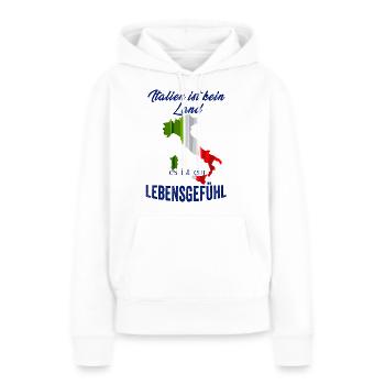 Lebensgefühl Italien, Lieb zu Italien, Urlaub - Frauen Premium Bio Hoodie - Weiß - Vorne - Julia (174cm)