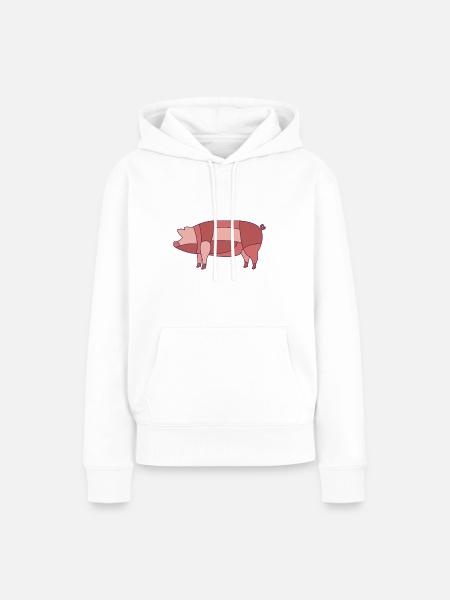 Schweinefleisch schneiden - Frauen Premium Bio Hoodie - Weiß