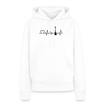 E-basse de battement du cœur cadeau bassiste - Sweat à capuche Premium bio Femme - blanc - Devant - Julia (174cm)