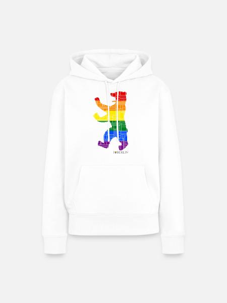 Berlin - Berliner Bär - I Love Berlin - Gay Pride - Frauen Premium Bio Hoodie - Weiß