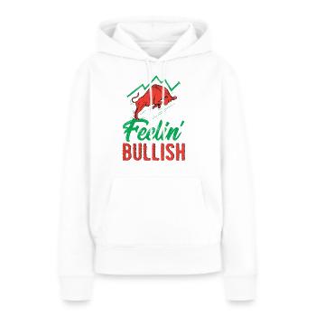 Bourse Actions Trading Stock Exchange Stock Trading - Sweat à capuche Premium bio Femme - blanc - Devant - Julia (174cm)