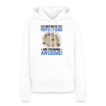 Poissons sphériques sont poissons poissons de poissons - Sweat à capuche Premium bio Femme - blanc - Devant - Julia (174cm)