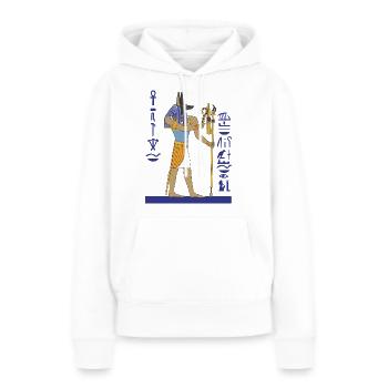 Anubis - Sweat à capuche Premium bio Femme - blanc - Devant - Julia (174cm)
