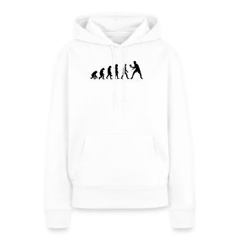 Entwicklung des Tischtennis - Frauen Premium Bio Hoodie - Weiß - Vorne - Julia (174cm)