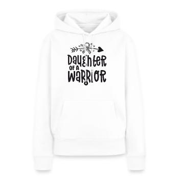 Fille d’un guerrier de la maladie rare - Sweat à capuche Premium bio Femme - blanc - Devant - Julia (174cm)