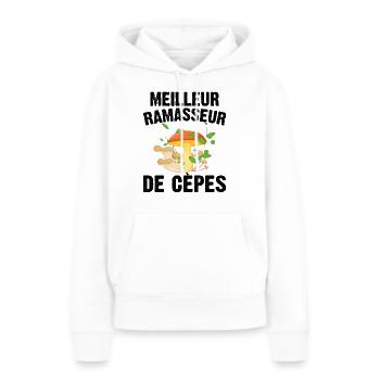 Meilleur Ramasseur De Cèpes Champignon Cadeau Cèpe - Sweat à capuche Premium bio Femme - blanc - Devant - Julia (174cm)
