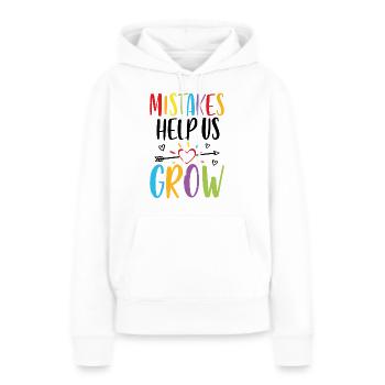 Fehler helfen uns zu wachsen - Frauen Premium Bio Hoodie - Weiß - Vorne - Julia (174cm)