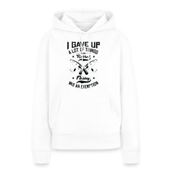 Angeln war eine Befreiung Lustiges Angelhobby im - Frauen Premium Bio Hoodie - Weiß - Vorne - Julia (174cm)