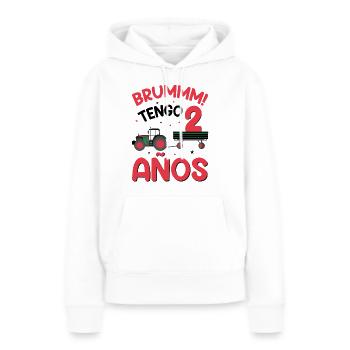 Brummm J'ai 2 ans - Sweat à capuche Premium bio Femme - blanc - Devant - Julia (174cm)