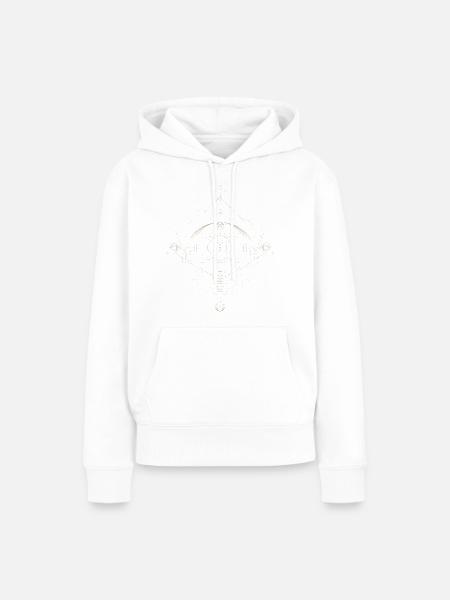 Abstraktes Punktdesign - Frauen Premium Bio Hoodie - Weiß