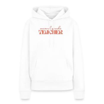 Retro 2nd Grade Teacher Vintage Deuxième Année - Sweat à capuche Premium bio Femme - blanc - Devant - Julia (174cm)