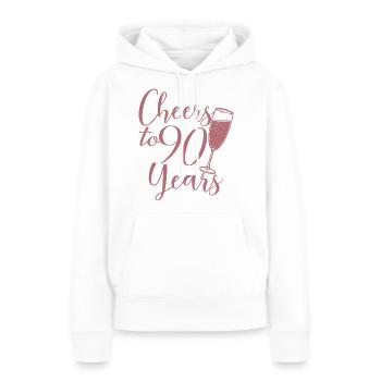 90. Geburtstag Frauen Ihr Geburtstagskind 90 Jahre alt - Frauen Premium Bio Hoodie - Weiß - Vorne - Julia (174cm)