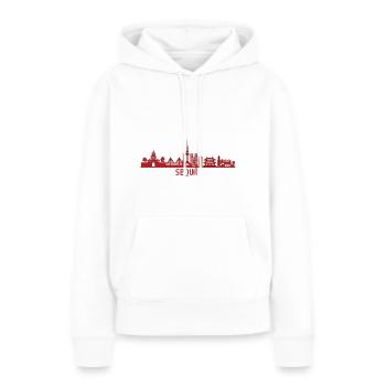 Seoul Korea - Frauen Premium Bio Hoodie - Weiß - Vorne - Julia (174cm)
