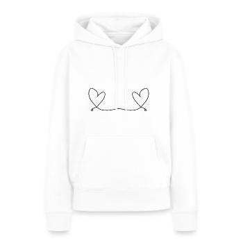 Zwei herzen liebe herz - Frauen Premium Bio Hoodie - Weiß - Vorne - Julia (174cm)