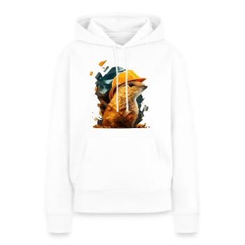 Erdhörnchen als Bauarbeiter mit gelbem Schutzhelm - Frauen Premium Bio Hoodie - Weiß - Vorne - Julia (174cm)