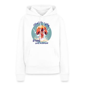 Schweben wie ein Gelee, stechen wie ein Champion - Frauen Premium Bio Hoodie - Weiß - Vorne - Julia (174cm)
