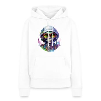 Étranger - Sweat à capuche Premium bio Femme - blanc - Devant - Julia (174cm)