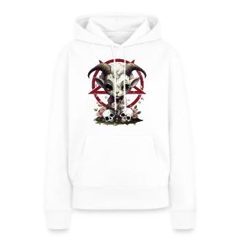 Skull Goat - The Skull Club - Frauen Premium Bio Hoodie - Weiß - Vorne - Julia (174cm)