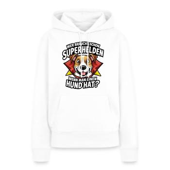 Superdog : Votre fidèle compagnon et super-héros ! - Sweat à capuche Premium bio Femme - blanc - Devant - Julia (174cm)