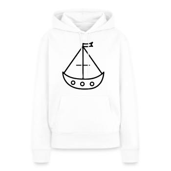 Bateau pirate - Sweat à capuche Premium bio Femme - blanc - Devant - Julia (174cm)