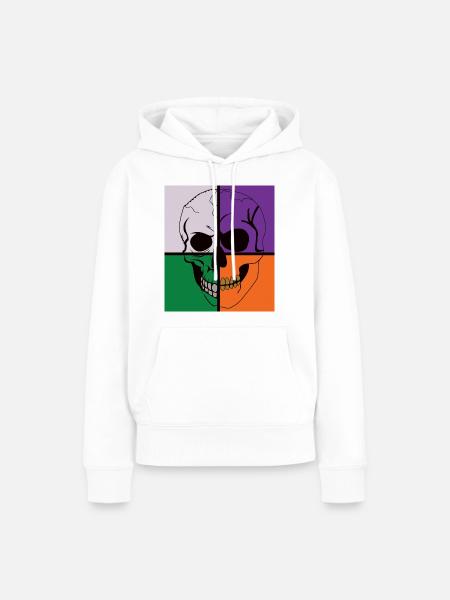 Skelettschädel - Frauen Premium Bio Hoodie - Weiß