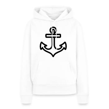 Ancre - Sweat à capuche Premium bio Femme - blanc - Devant - Julia (174cm)