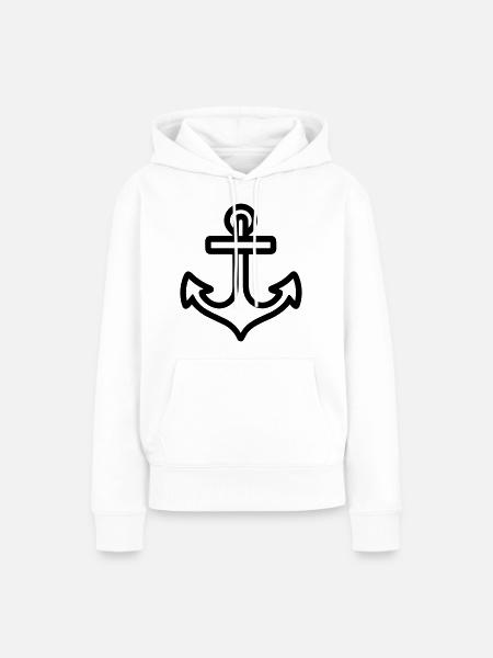 Anker - Frauen Premium Bio Hoodie - Weiß