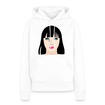 Frau mit Lippenstift und Tränen - Frauen Premium Bio Hoodie - Weiß - Vorne - Julia (174cm)