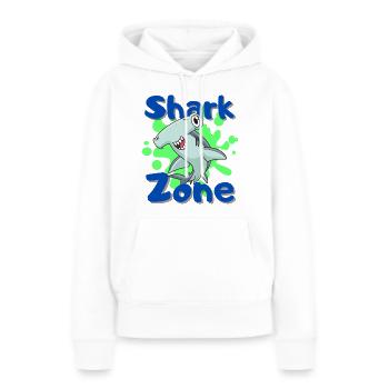 Zone des requins - Sweat à capuche Premium bio Femme - blanc - Devant - Julia (174cm)