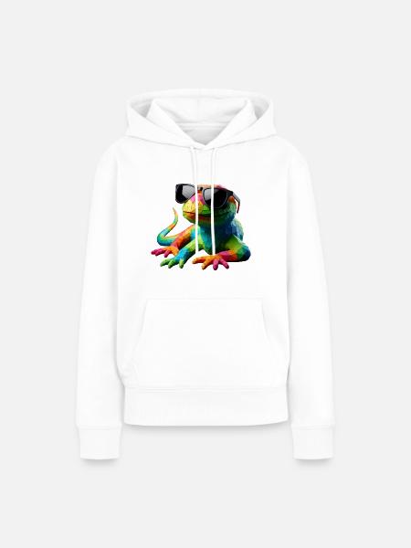 LIZARD cool multicolor - Frauen Premium Bio Hoodie - Weiß