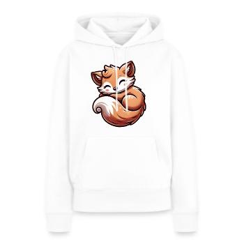 Cute Fox Charm 🦊✨ - Women’s Premium Organic Hoodie - white - Front - Julia (174cm)