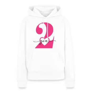 Ziffer Zwei 2 mit Herz - Frauen Premium Bio Hoodie - Weiß - Vorne - Julia (174cm)
