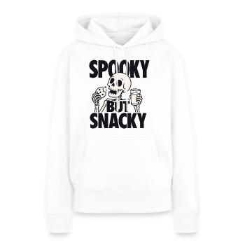 Squelette Effrayant Mais Grignotant - Sweat à capuche Premium bio Femme - blanc - Devant - Julia (174cm)
