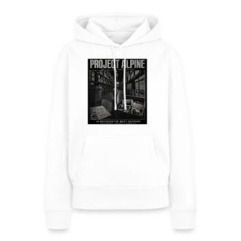 Projet Alpine Wolf Mystery Crime Animal Vintage - Sweat à capuche Premium bio Femme - blanc - Devant - Julia (174cm)