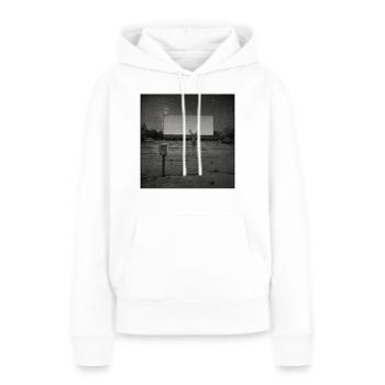 Lieux perdus Cinéma Cerf Art Noir & Blanc Art Animal - Sweat à capuche Premium bio Femme - blanc - Devant - Julia (174cm)