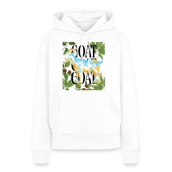 GOAT Legacy Argentina Colors Fußball-Tribute - Frauen Premium Bio Hoodie - Weiß - Vorne - Julia (174cm)
