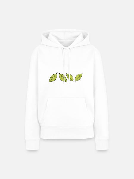 vier Blätter blatt symbol - Frauen Premium Bio Hoodie - Weiß