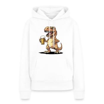 Dinosaure Bière Dino T-Rex Verre à Bière Pils Drôle - Sweat à capuche Premium bio Femme - blanc - Devant - Julia (174cm)